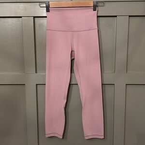 Lululemon Align Crop Leggings 21" Pink Taupe Nulu Fabric Size 2